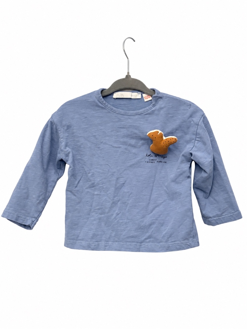 Zara Baby Blue Squirrel Long Sleeve Shirt 6–9M
